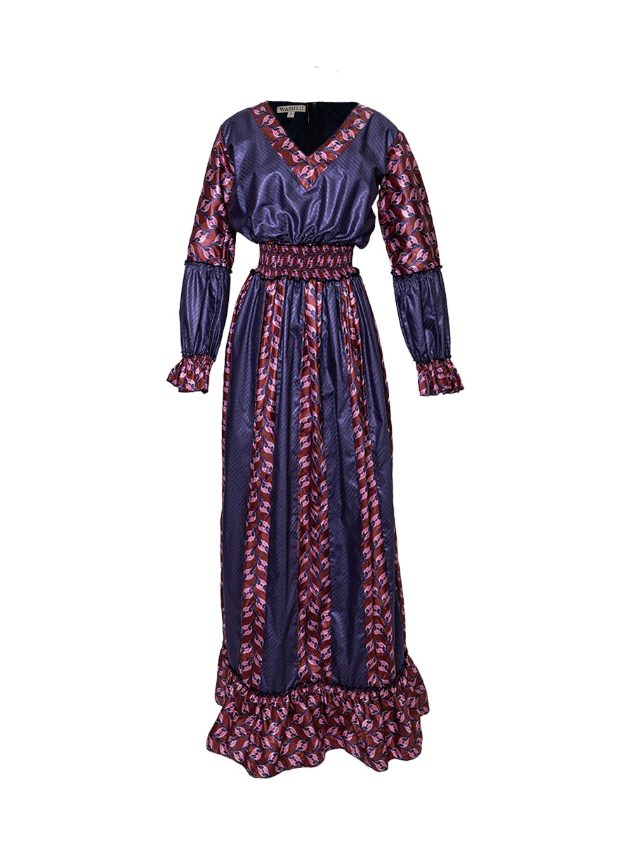 Two-tone Boho Maxi Dress - Wasulu London